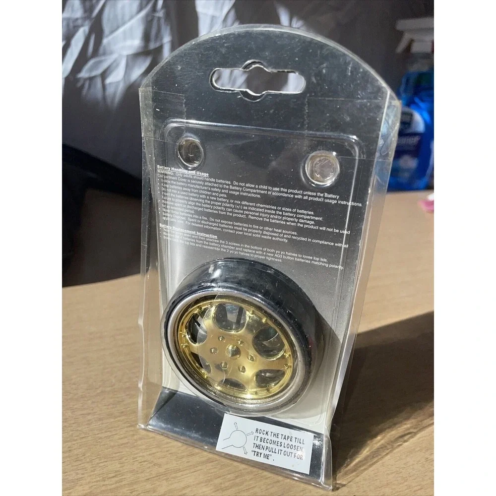 Spinning Wheel Rim Yo-Yo Cover  Spins Gold Chrome Vintage Prime Zone‎ Brand New